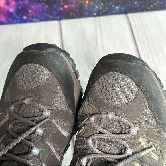 Merrell Womens Moab Mid Gore-Tex Grey Periwinkle Waterproof Boots J87316 Sz 8.5 - Picture 2 of 9